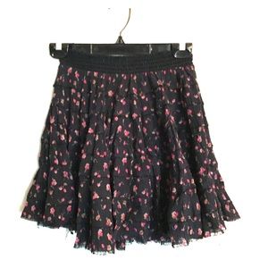 Black Floral Skirt